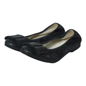 1412 - Black Glitzy Flats for Girl/Teen/Women by London Kids