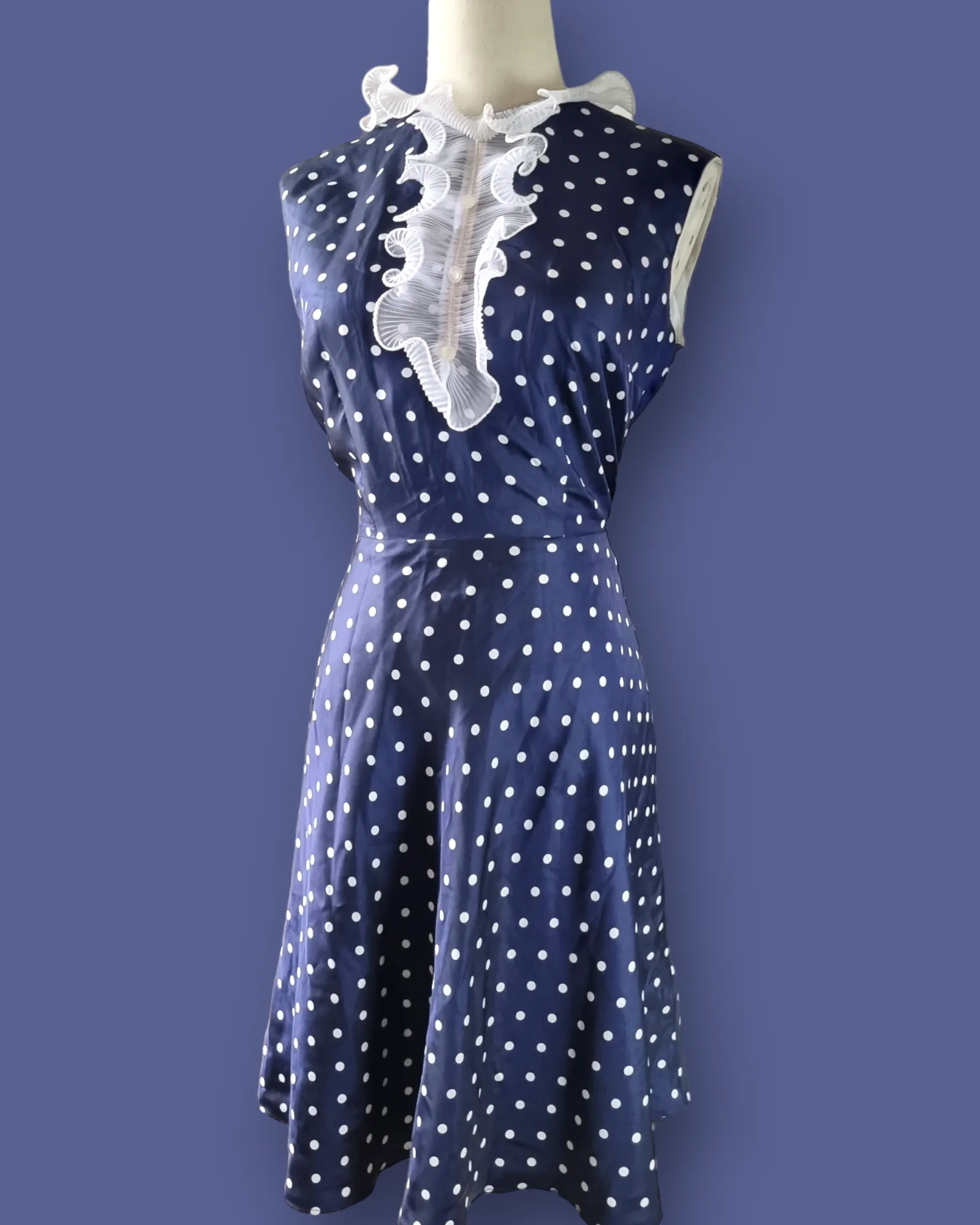 1970s Polka Dot Dress M