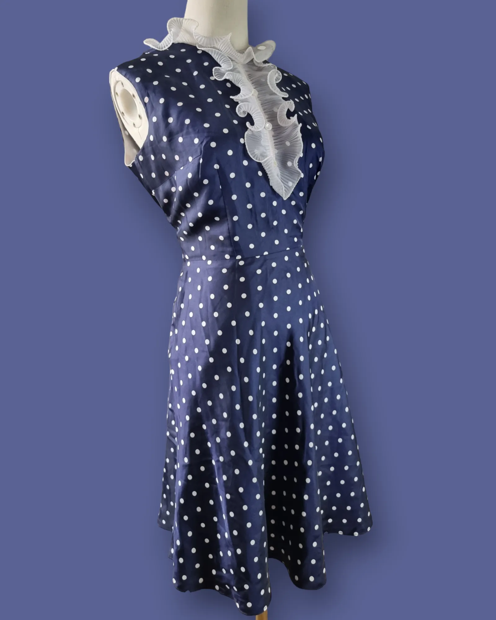 1970s Polka Dot Dress M
