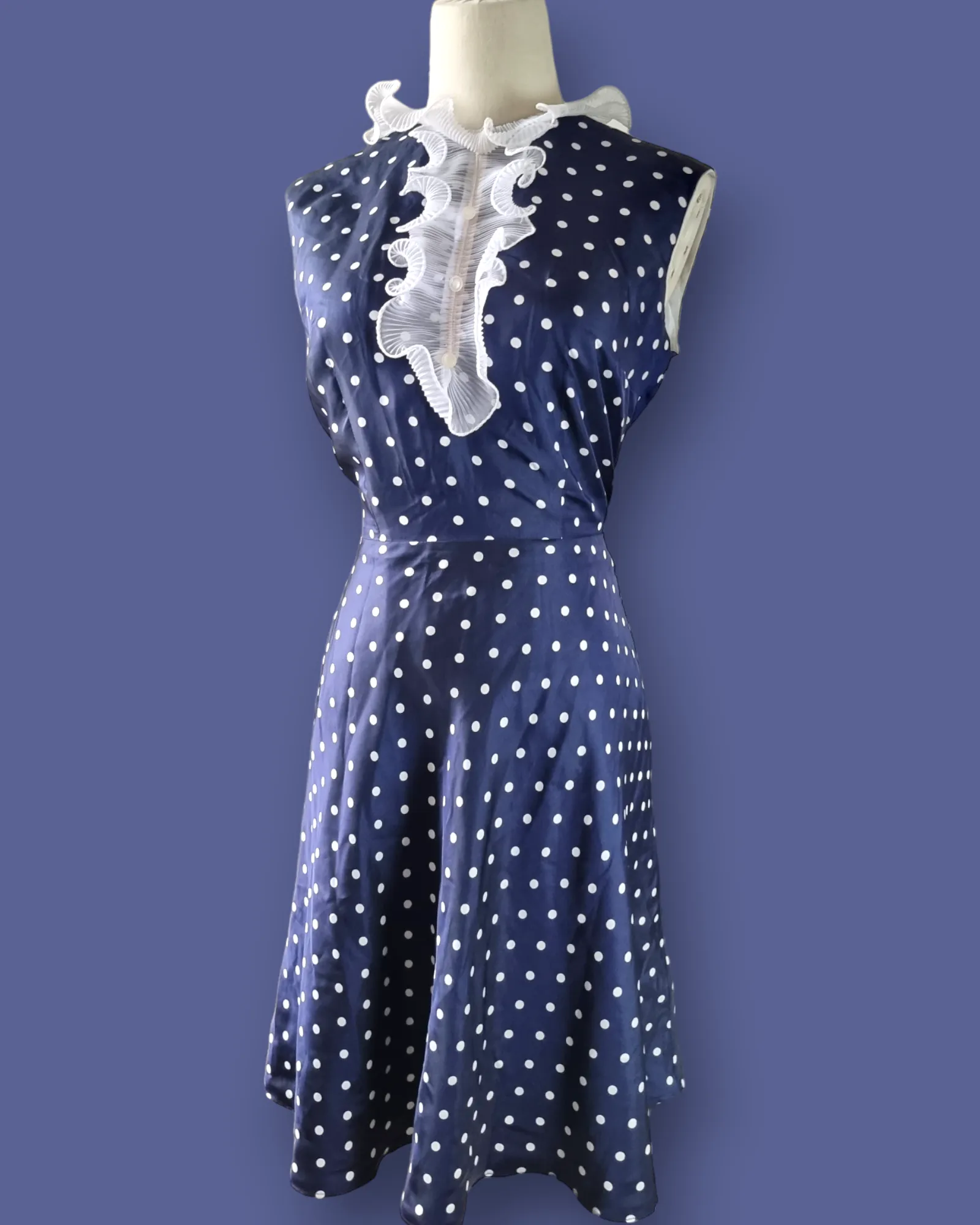 1970s Polka Dot Dress M