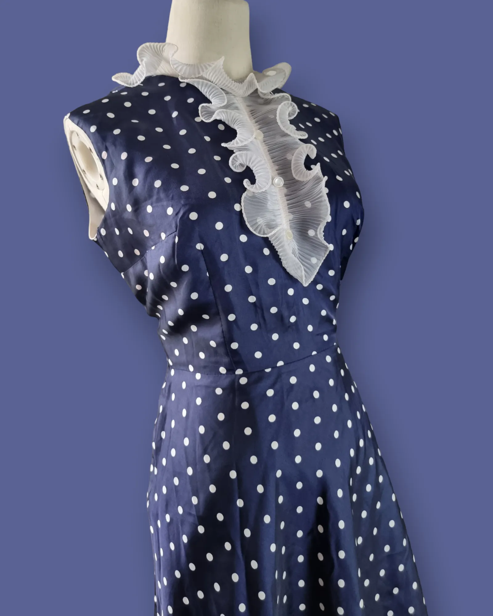 1970s Polka Dot Dress M