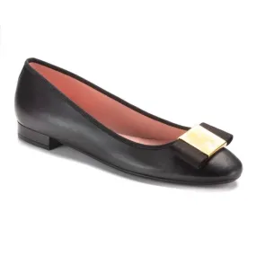 48755 - Black Soft Leather Flats for Teen/Women by Pretty Ballerinas
