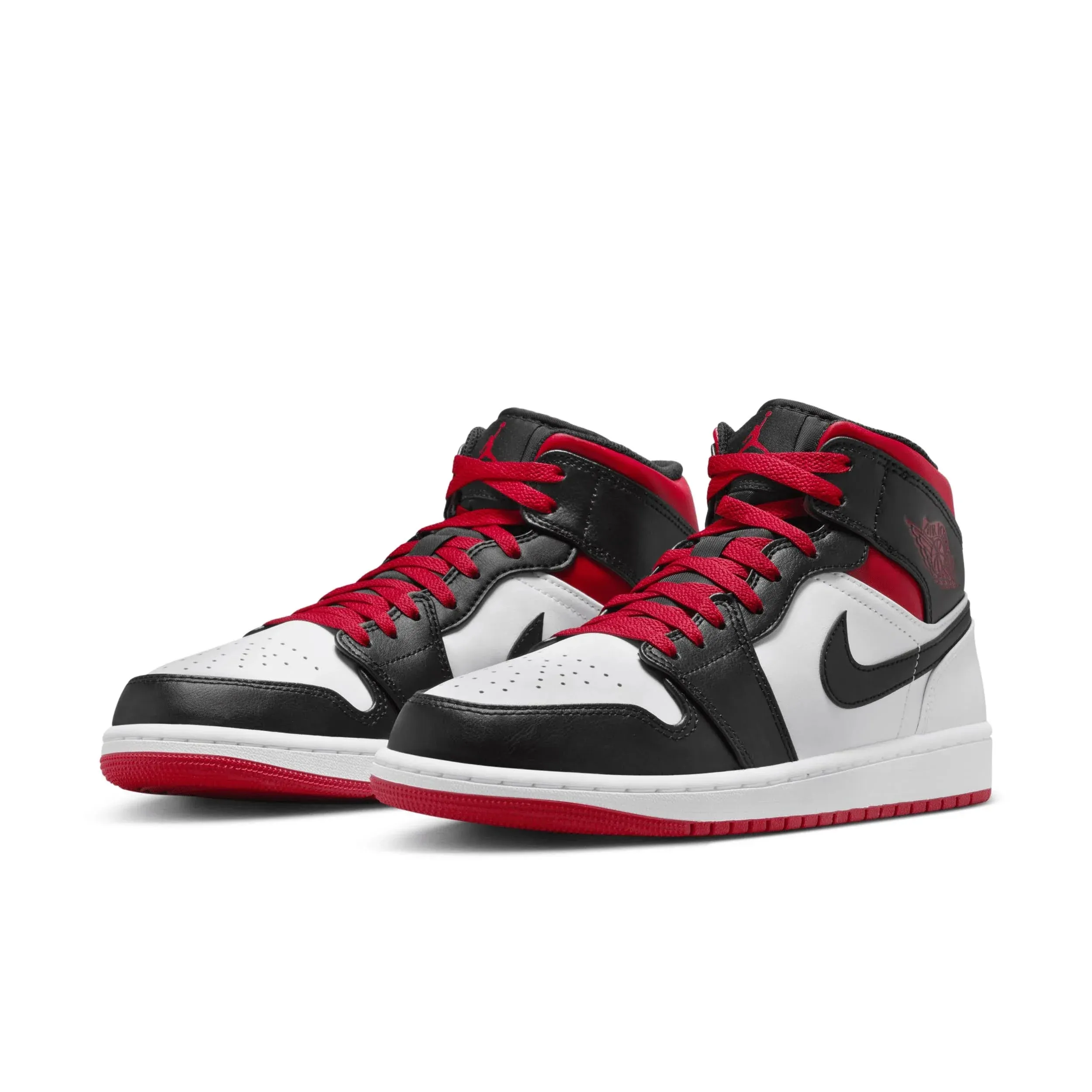 Air Jordan 1 Mid Sneakers White / Gym Red / Black