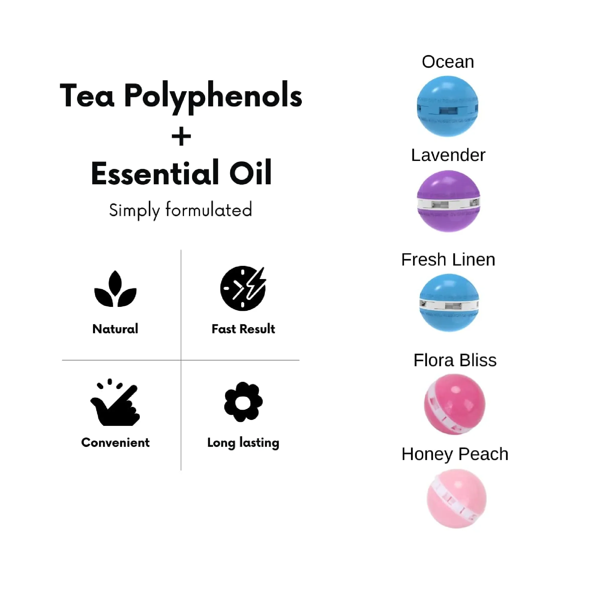 Air Jungles Odor Deodorizer Balls for Shoes Gym Bags Drawers and Locker Lavender Natural Tea