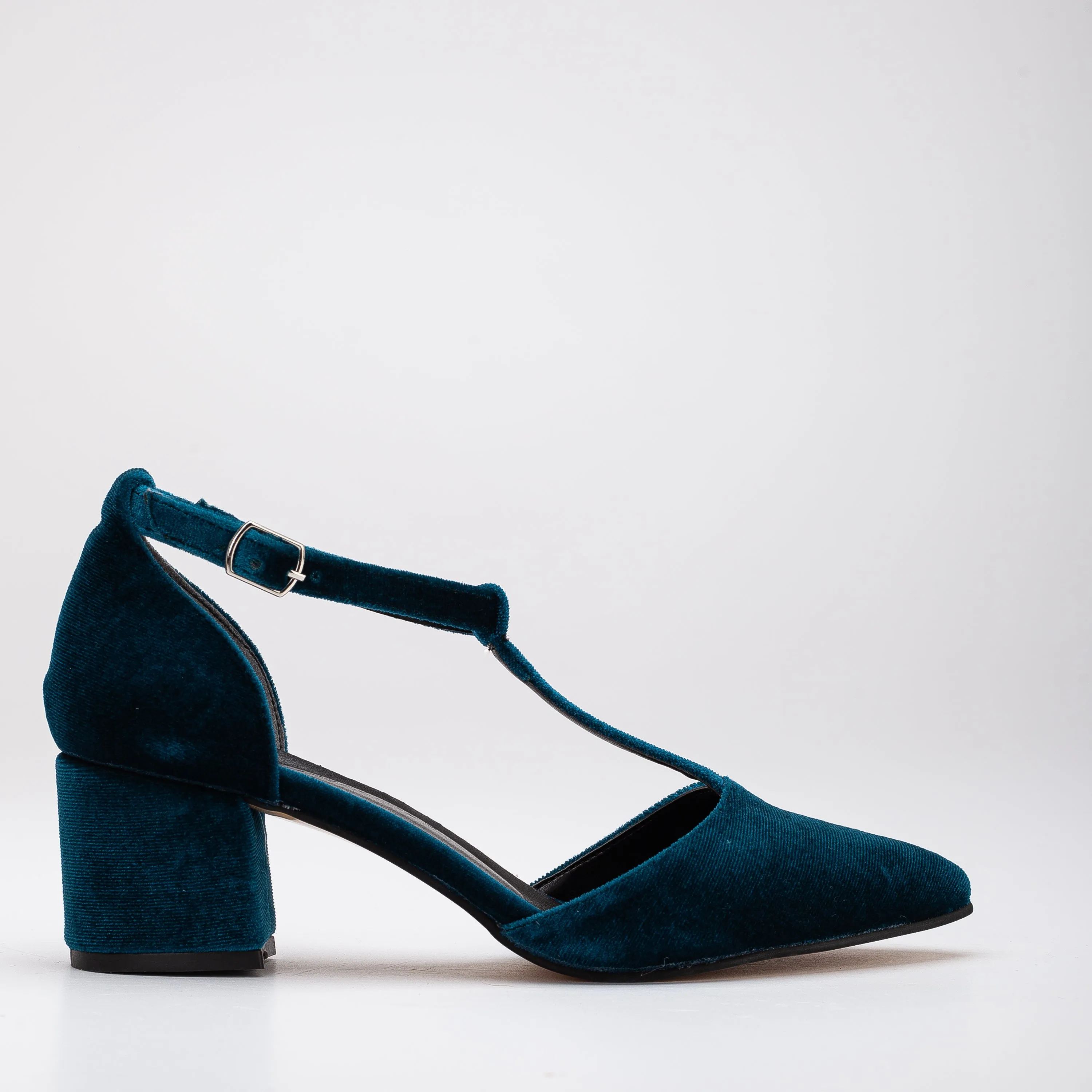 Anicette - Teal Blue Velvet Shoes