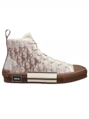 B23 Oblique Canvas High Top Sneakers Coffee