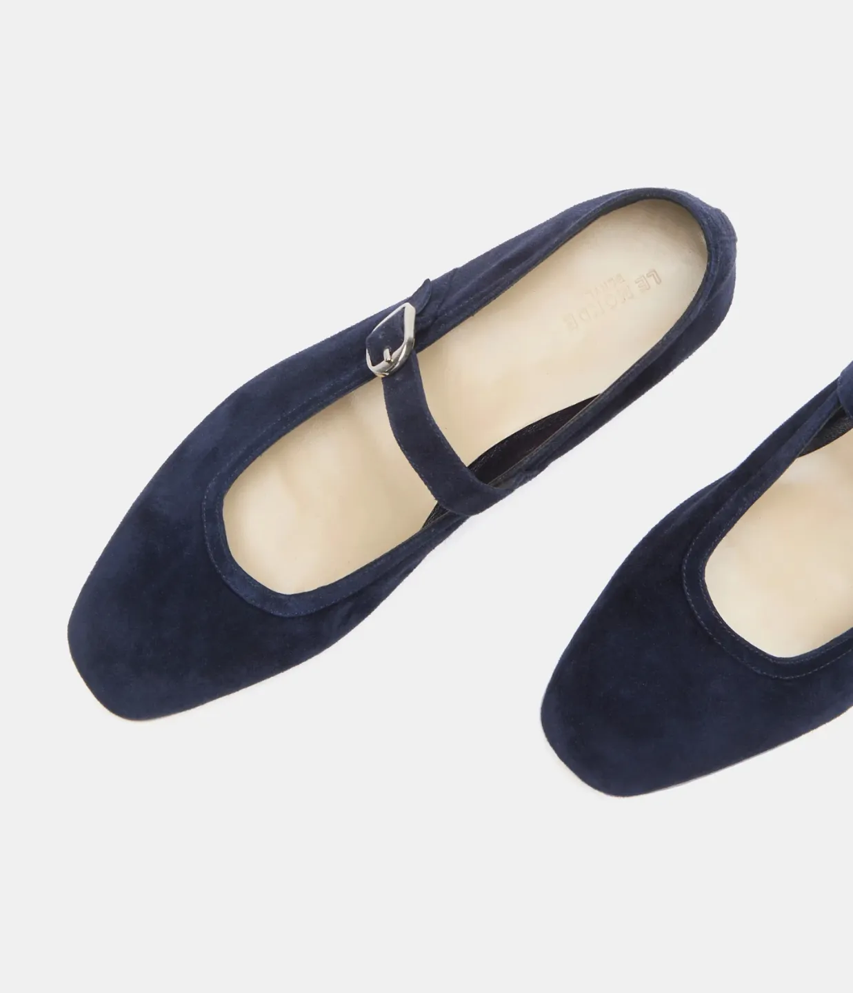 Ballet Mary Jane Suede Flats in Indigo