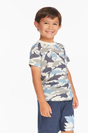 Boys Camo Shark Tee