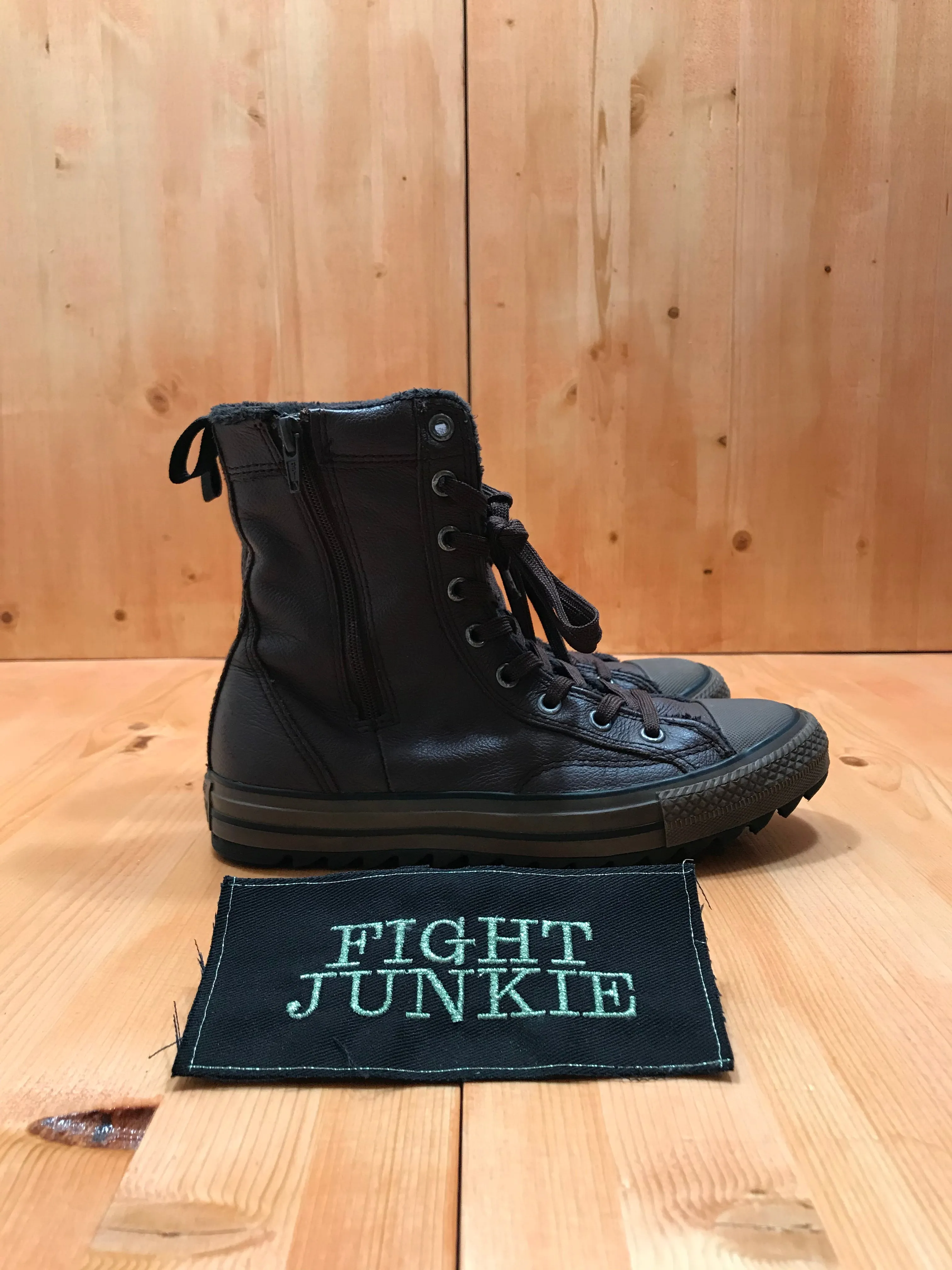 CONVERSE CHUCK TAYLOR ALL STAR HILLCREST HI Youth Size 4 Leather Zip Up Boots