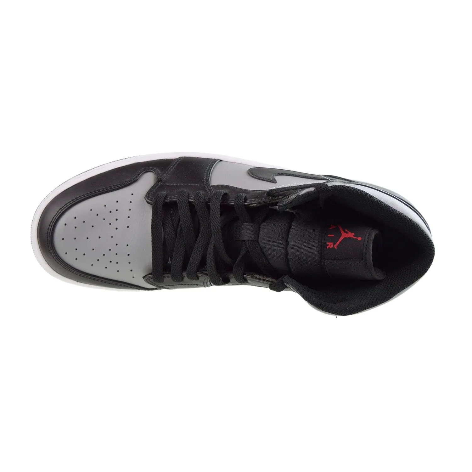 Jordan 1 Mid Men's Shoes Black-Gym Red-Particle Grey