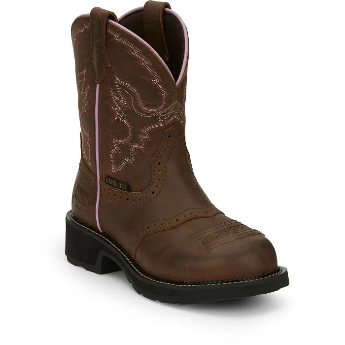 Justin Gypsy Womens Wanette Brown EH Steel Toe WorkBoots Style GY9980
