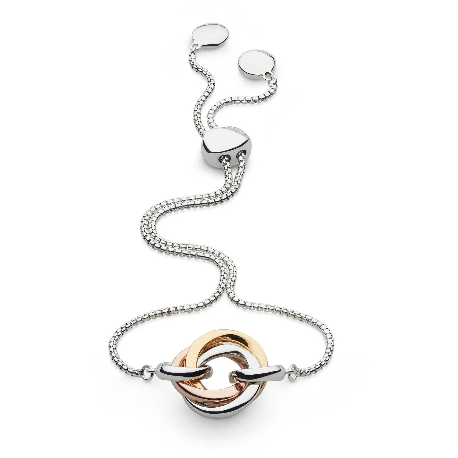 Kit Heath Bevel Trilogy Gold & Rose Gold Toggle Bracelet