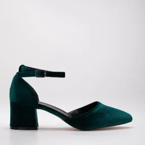 Marcelle - Emerald Green Velvet Pumps