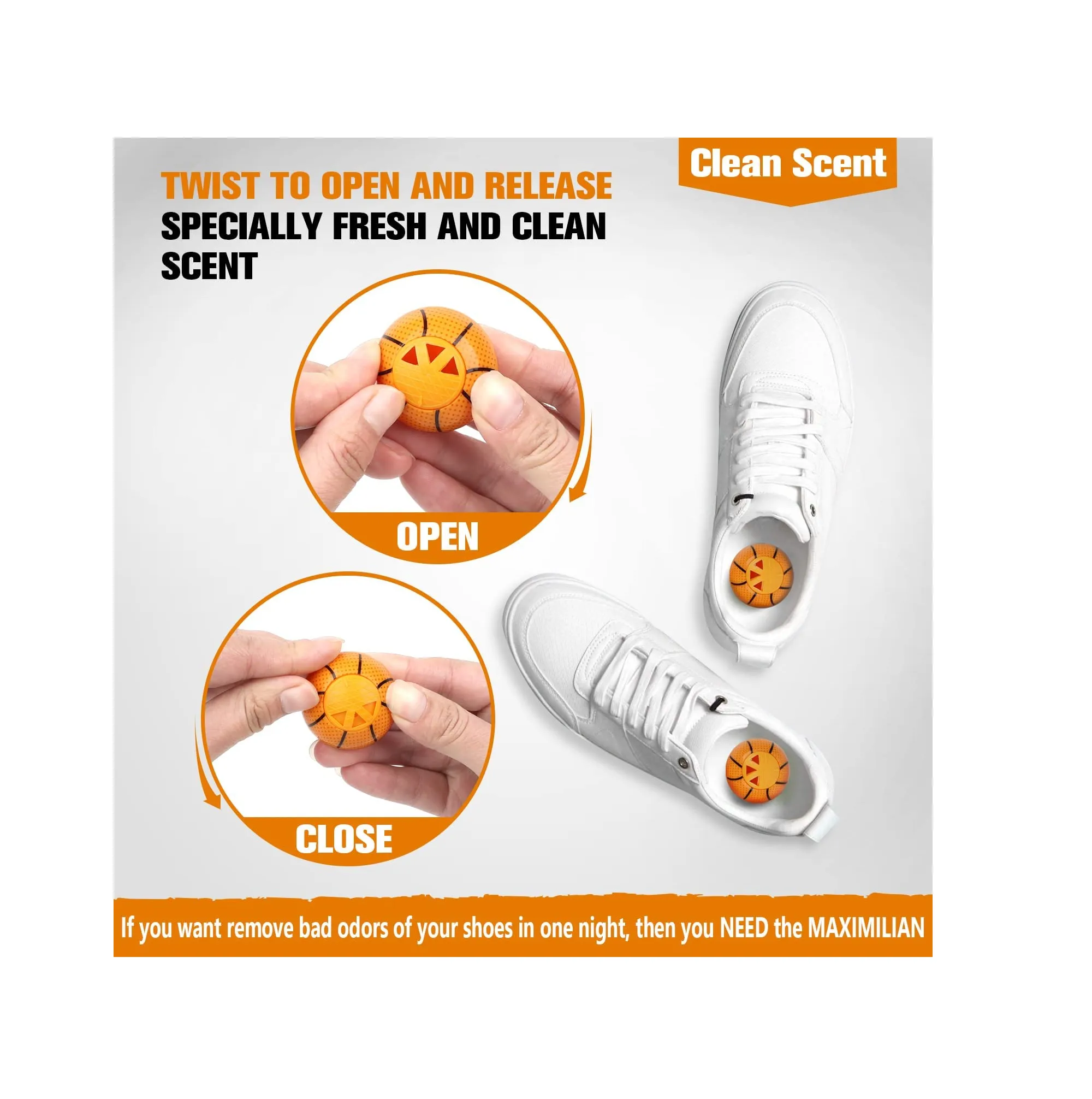 MAXIMILIAN Professional Shoe Deodorizer Balls Shoe Fresheners Balls  Foot Odor Eliminator Odor