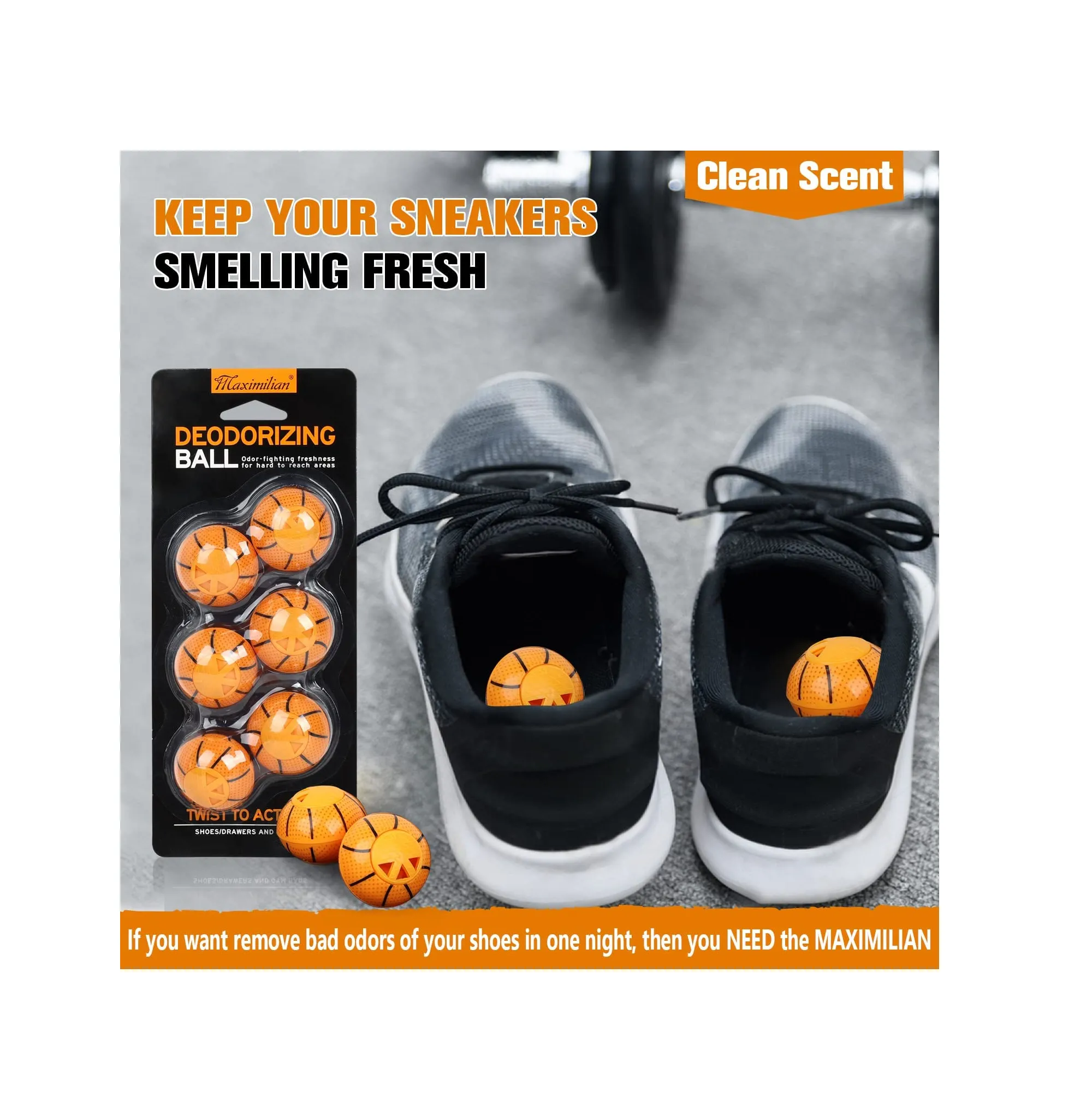 MAXIMILIAN Professional Shoe Deodorizer Balls Shoe Fresheners Balls  Foot Odor Eliminator Odor