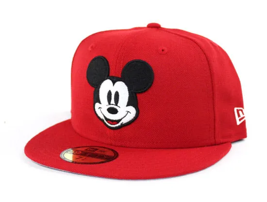 Mickey Mouse New Era 59Fifty Fitted Hat (Red Gray Under Brim)