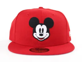 Mickey Mouse New Era 59Fifty Fitted Hat (Red Gray Under Brim)