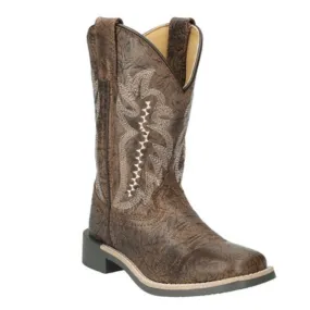 Smoky Mountain Boys Presley Brown Distressed Square Toe Western Boots 3311C