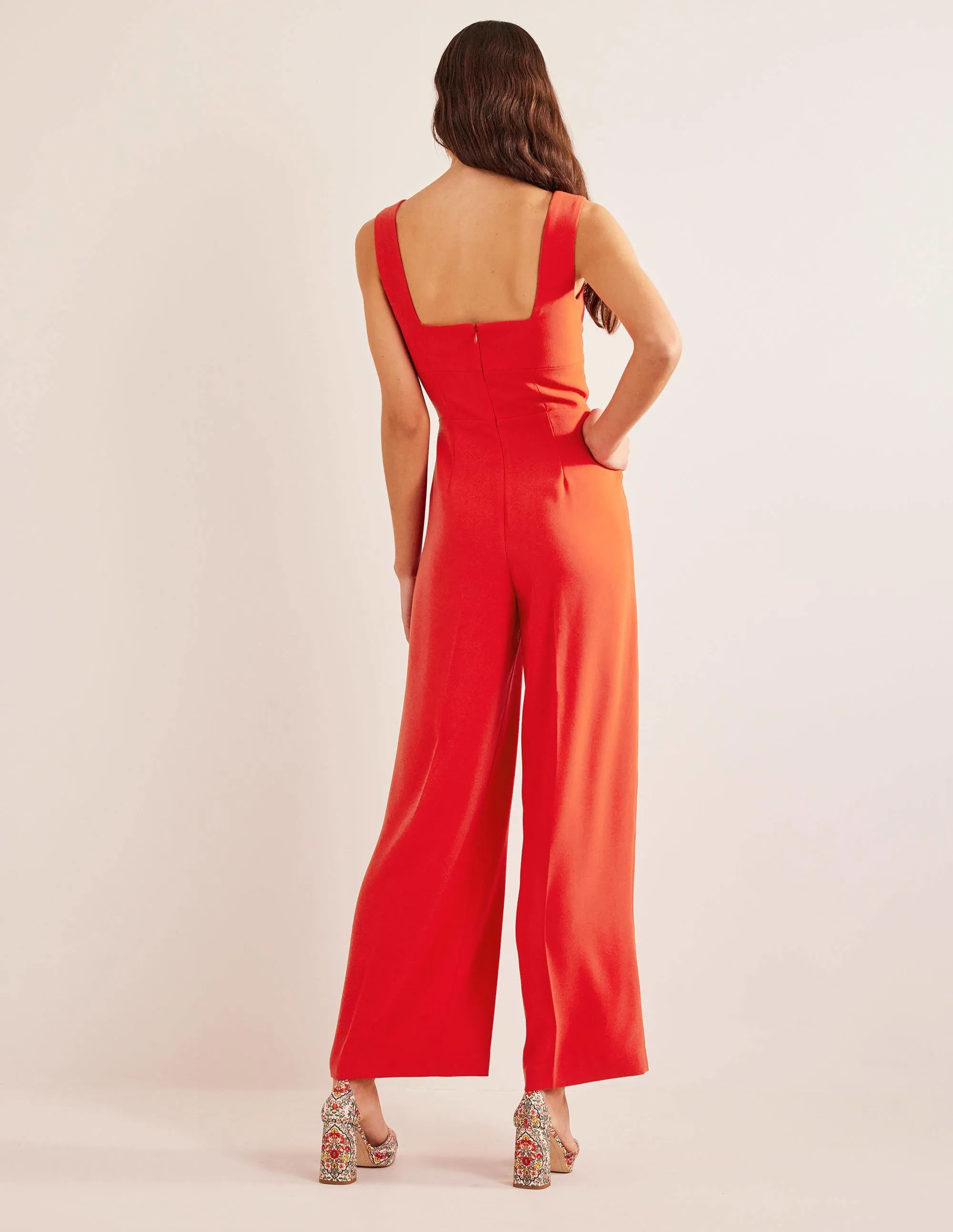 Sweetheart Wideleg Jumpsuit-Vermillion