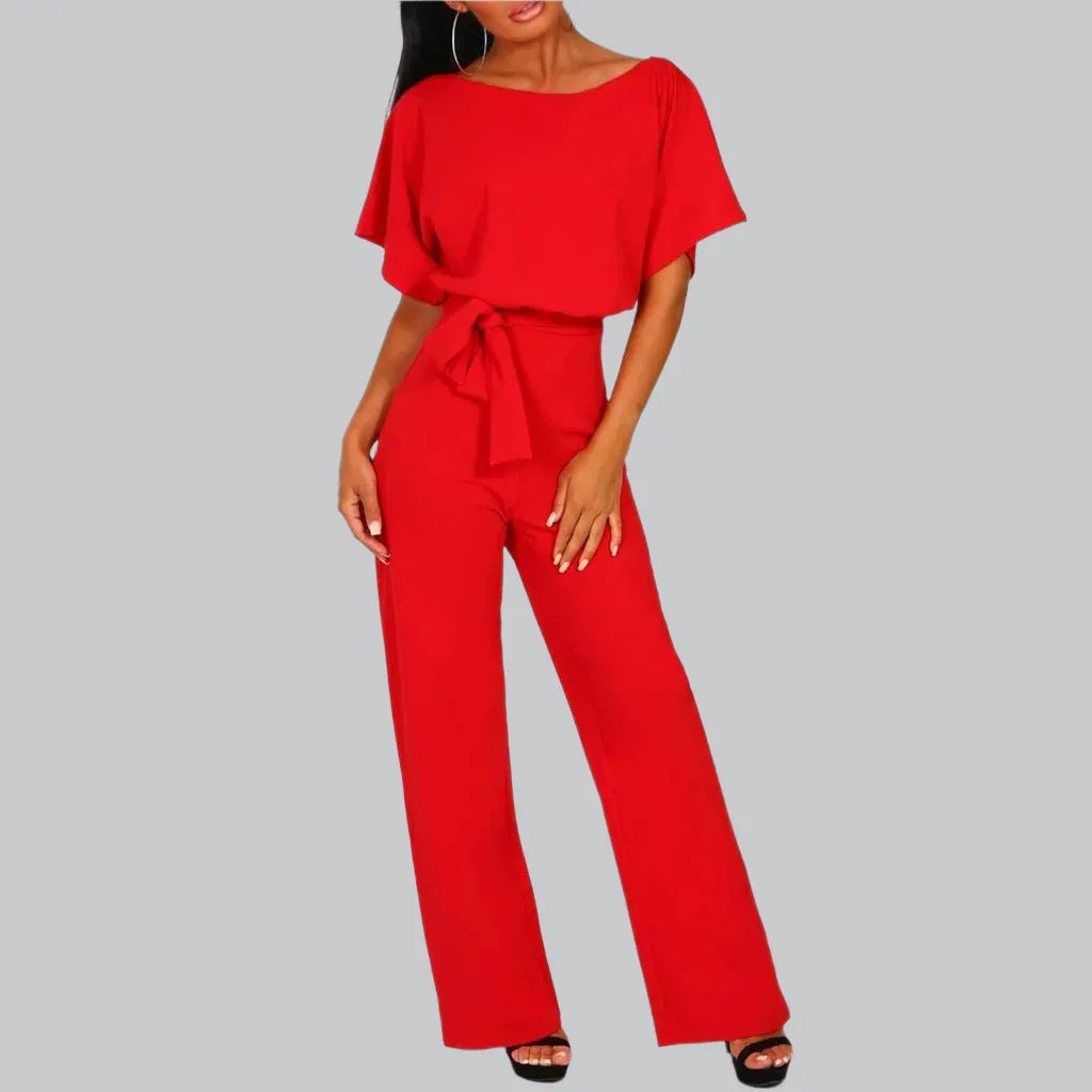 Vera | Women's Elegant Tie-Belt Jumpsuit