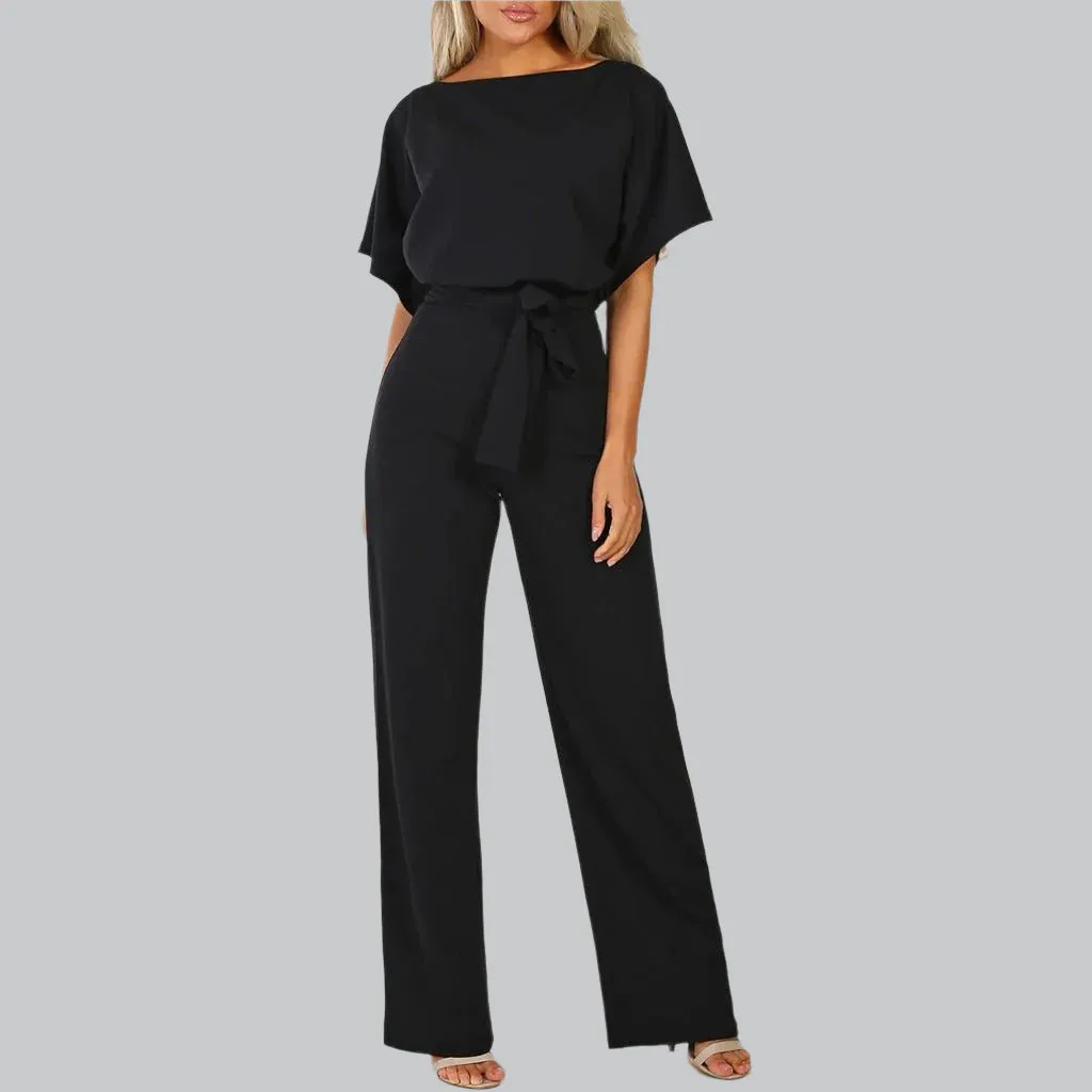 Vera | Women's Elegant Tie-Belt Jumpsuit