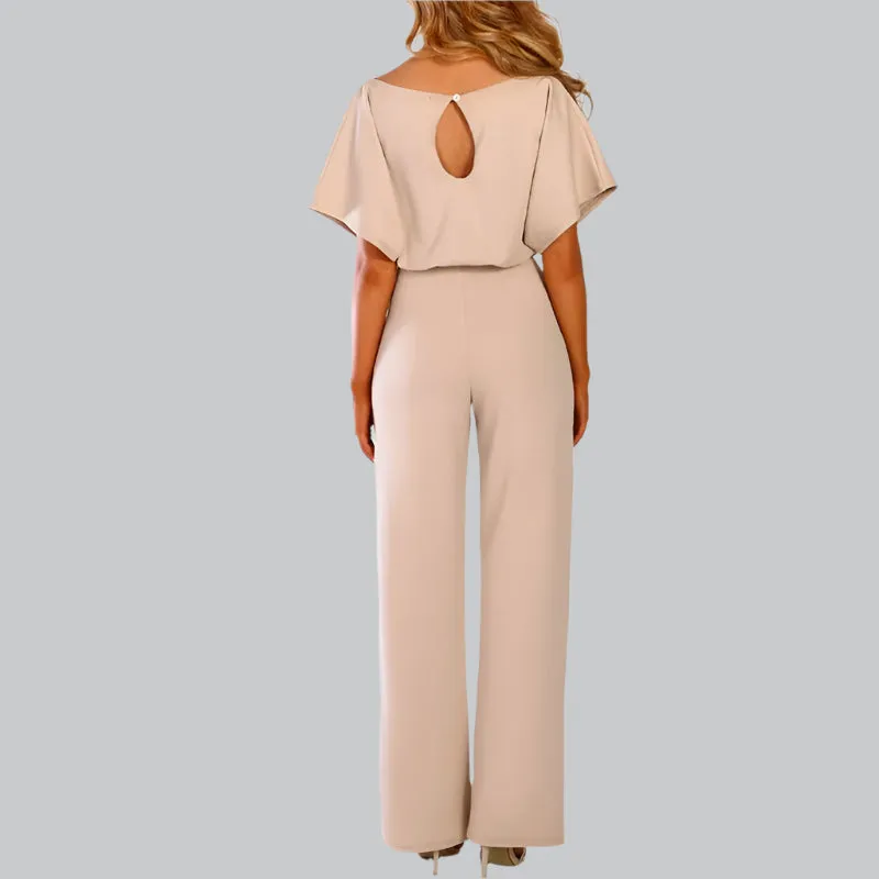 Vera | Women's Elegant Tie-Belt Jumpsuit