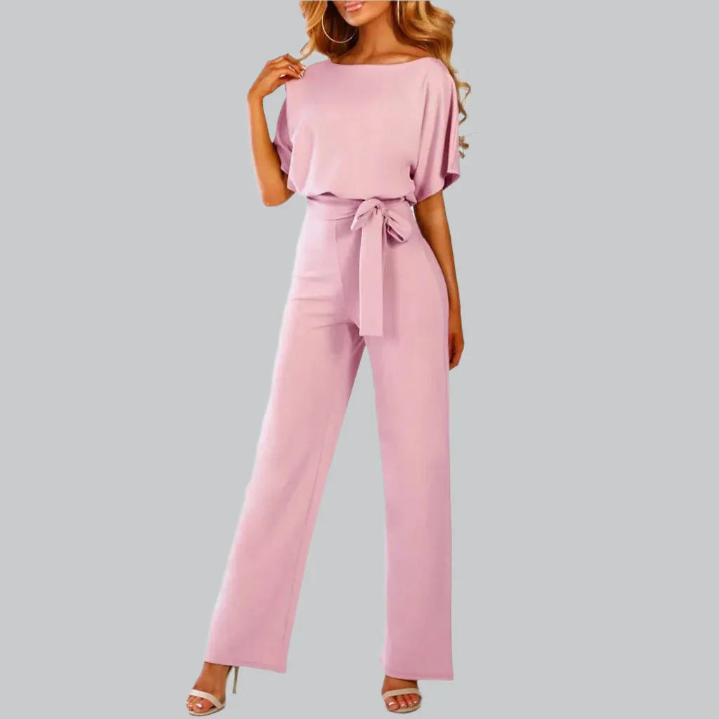 Vera | Women's Elegant Tie-Belt Jumpsuit