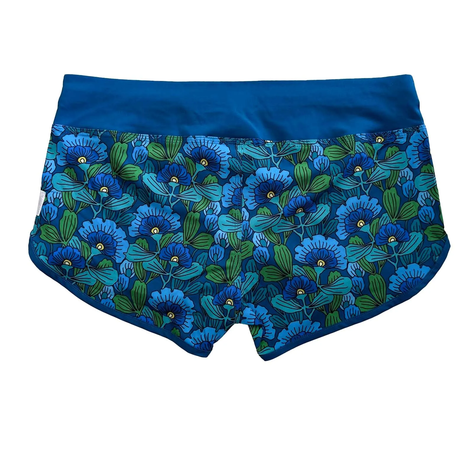 Women's Cute Butt Boardies: Blue Flowers