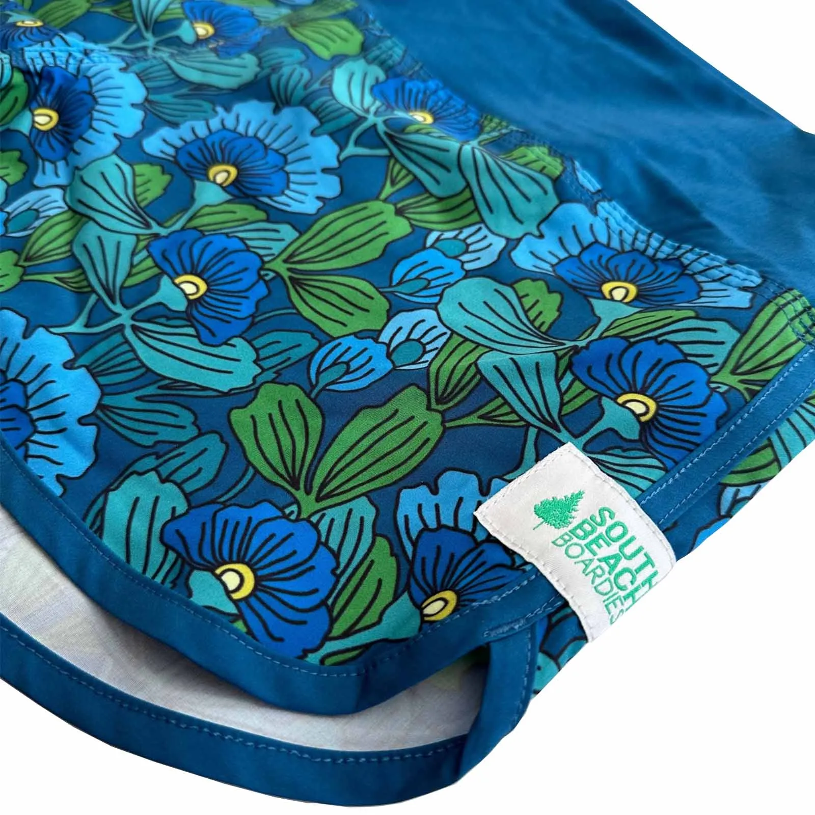 Women's Cute Butt Boardies: Blue Flowers