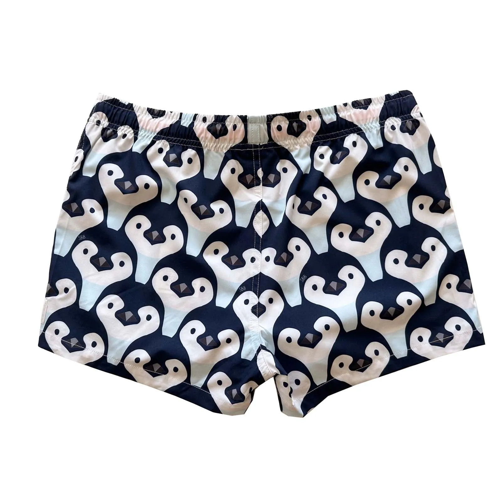 Women's Stretchy Shorts: Penguin Parade