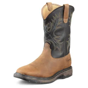 WorkHog Steel-Toe Waterproof Wide Square Toe Work Boot Aged Bark